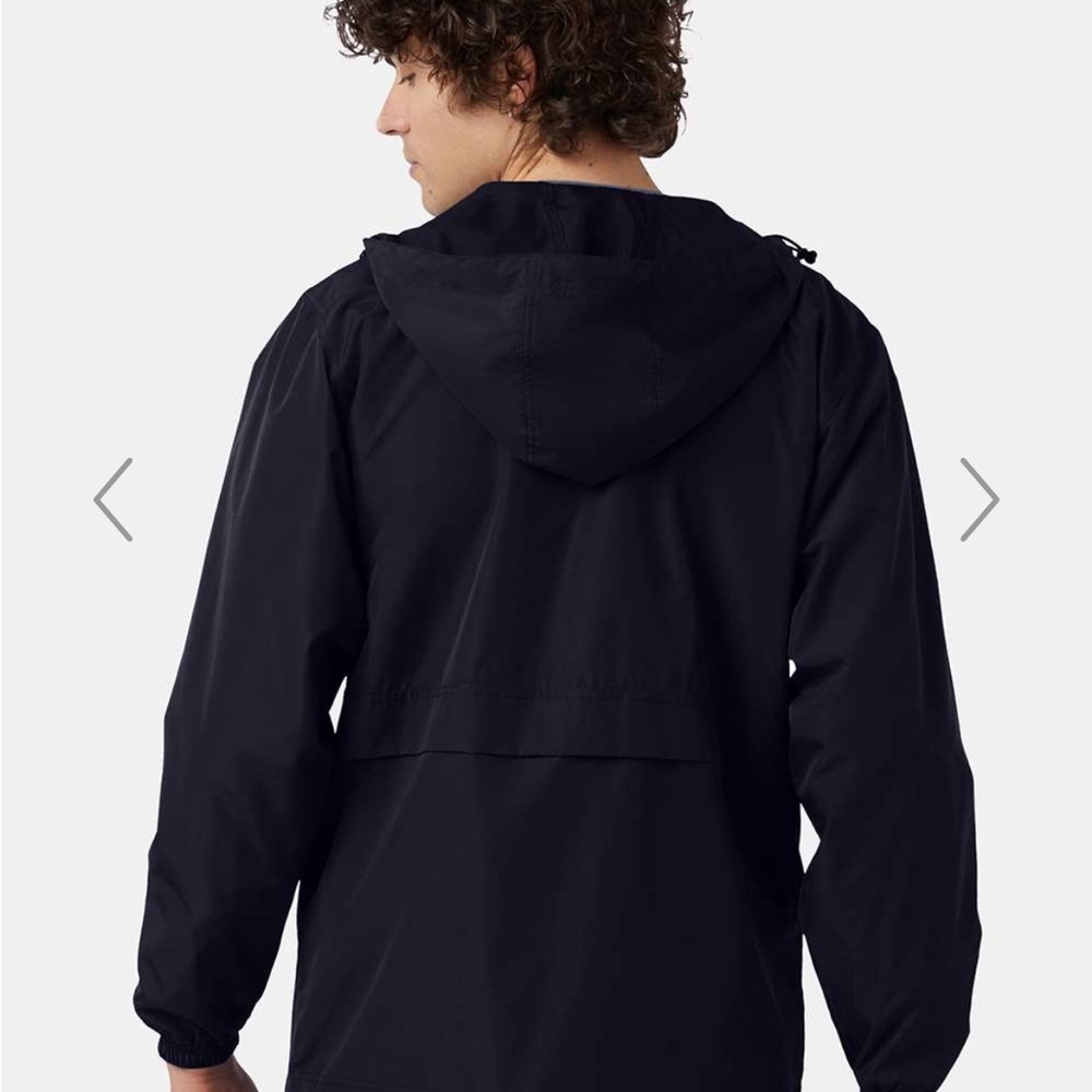 New w/tags Men’s champion full zip hooded stadium gear anorak jacket Navy blue. - Picture 8 of 10